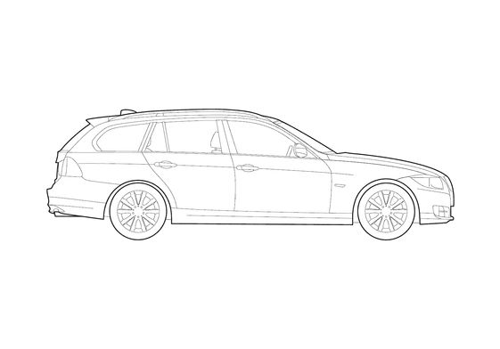 Download drawing BMW 3-Series E91 Touring Wagon 2010 in ai pdf png svg ...